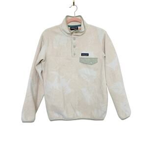 Patagonia Synchilla Lightweight Snap Pullover Sweater Cream‎ Womens Size XS